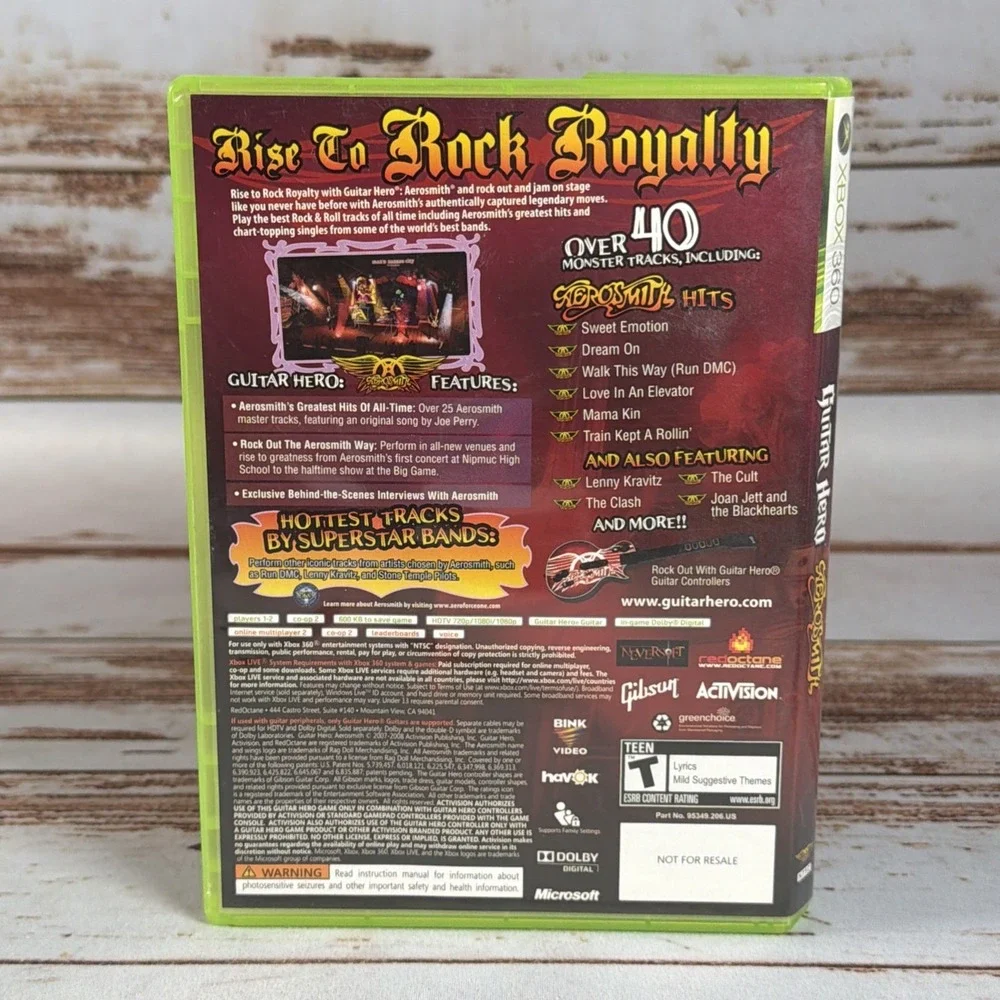Guitar Hero Aerosmith Microsoft Xbox 360 Game Complete CIB Resurfaced